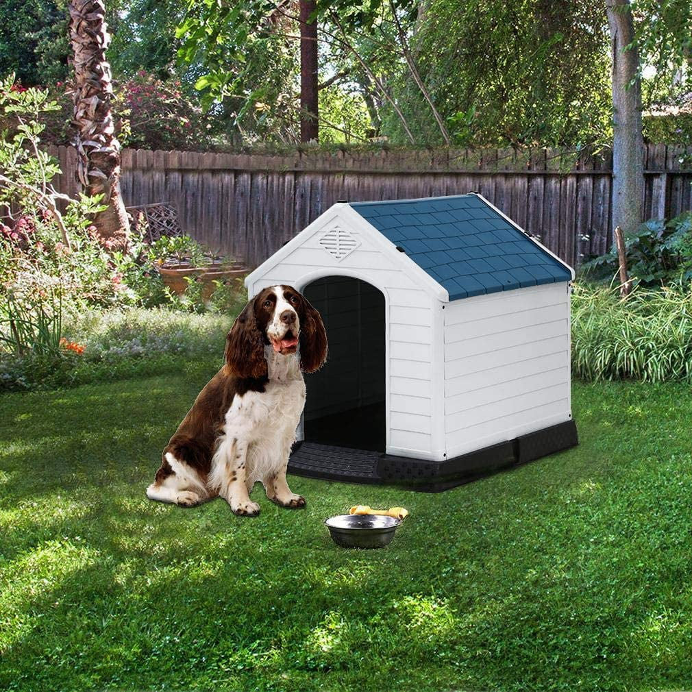 Dog House Pet Kennel with Air Vents, Indoor & Outdoor