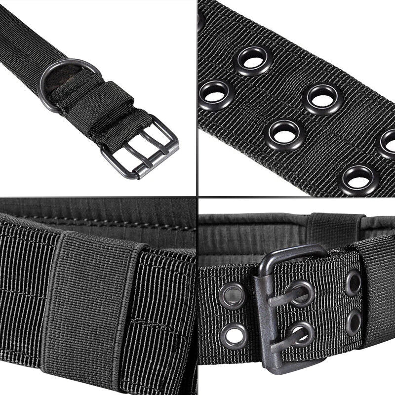 2" Wide Tactical Heavy Duty Nylon Large Dog Collar K9 Military with Metal Buckle