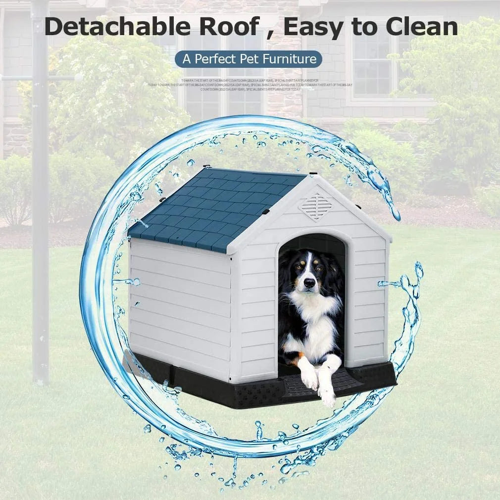 Dog House Pet Kennel with Air Vents, Indoor & Outdoor