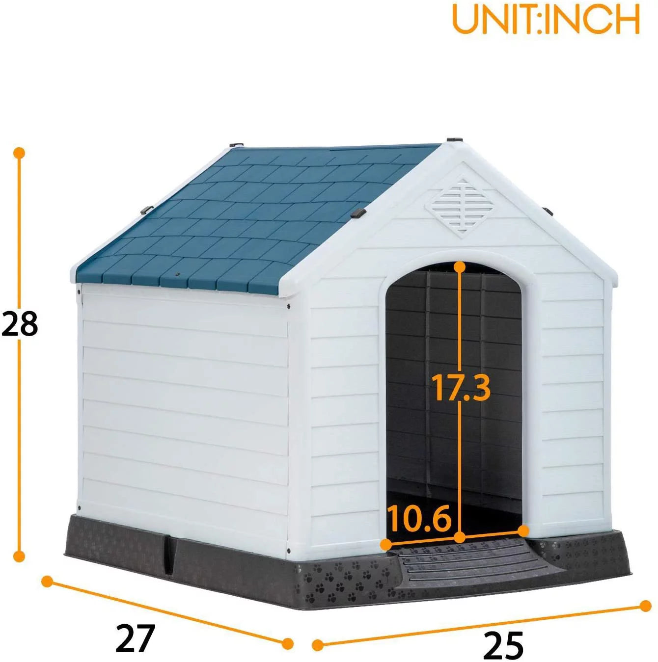 Dog House Pet Kennel with Air Vents, Indoor & Outdoor